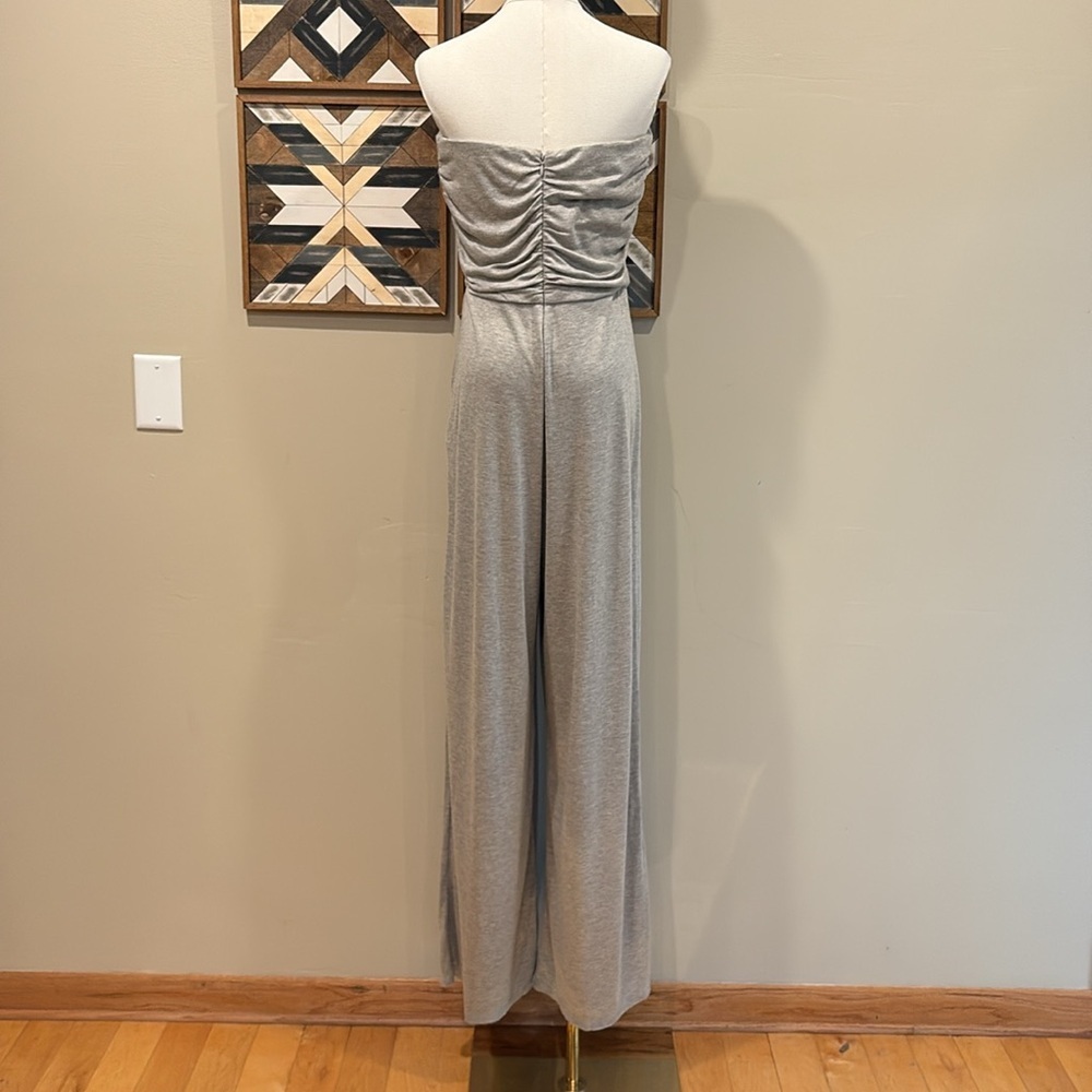 Ralph Lauren Collection Mélange Interlock Strapless Jumpsuit Heather Grey Medium - Picture 8 of 16